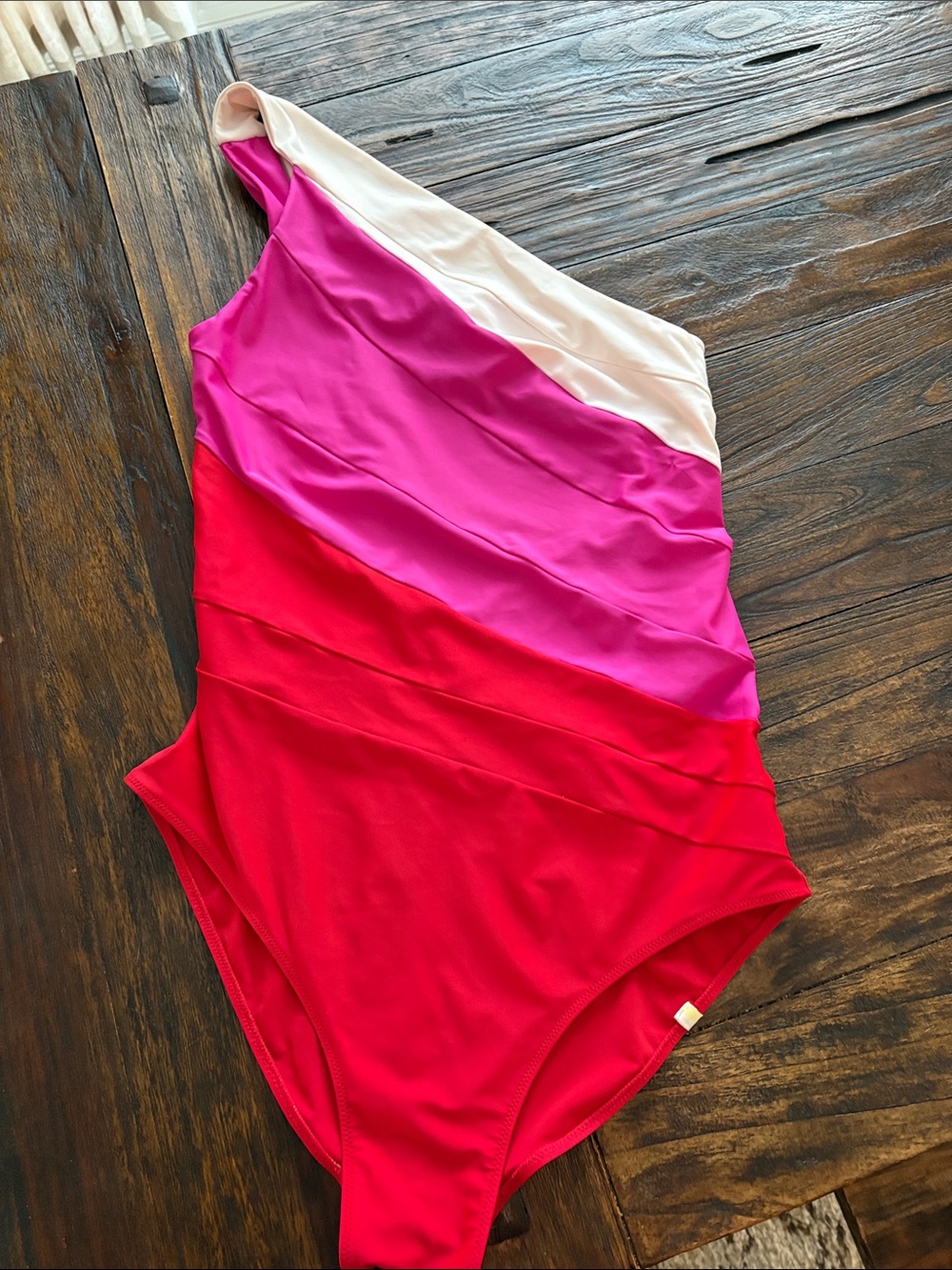 summersalt Colorblock One-Piece Swimsuit in Fuchsia, Pink & Cream